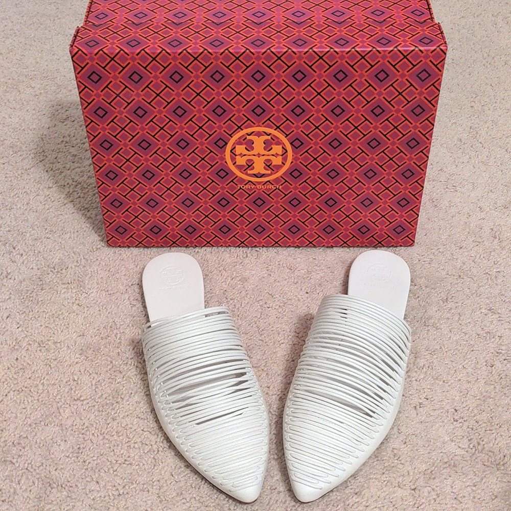 NEW Tory Burch Sienna Pointy Toe Mule in White - Picture 14 of 16